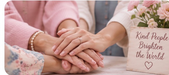 Hands joined together in friendship, representing loving kindness.