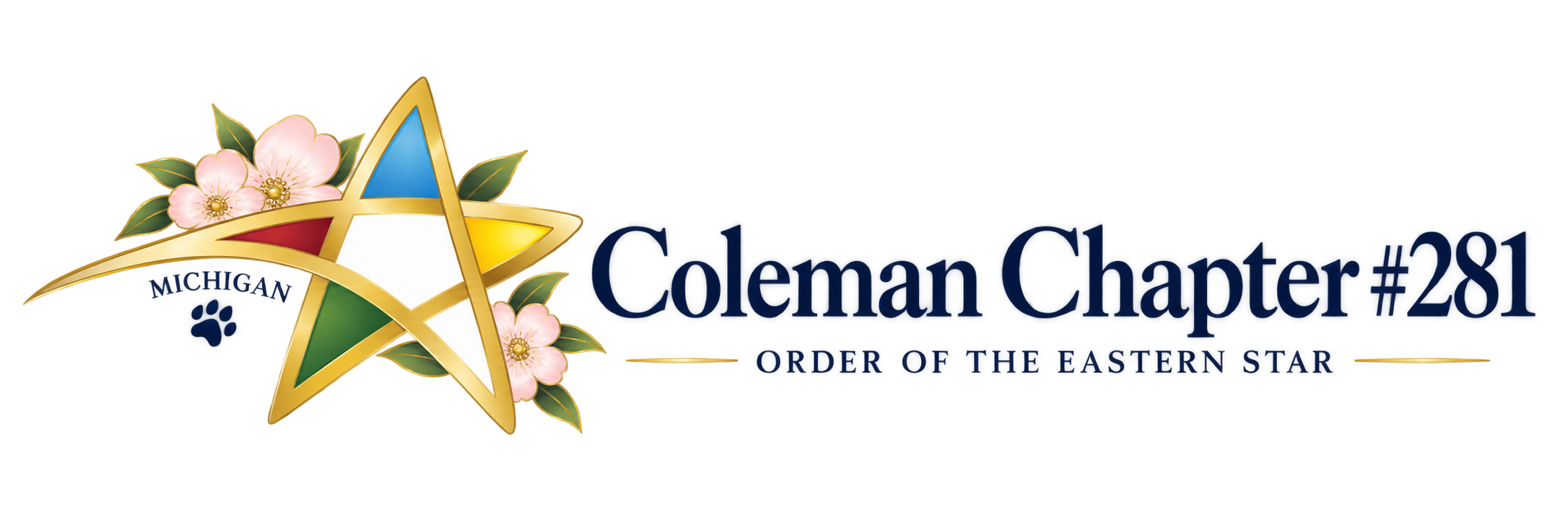 Coleman Chapter #281 Order of the Eastern Star emblem and chapter logo.
